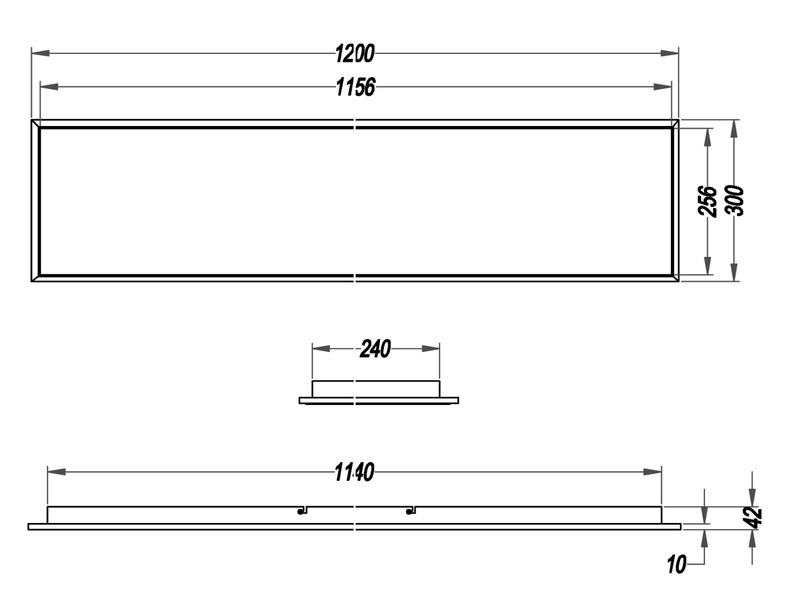 LED Deckenleuchte PHOENIX Schwarz / Weiß dimmbar - extra flach 30 x 120cm