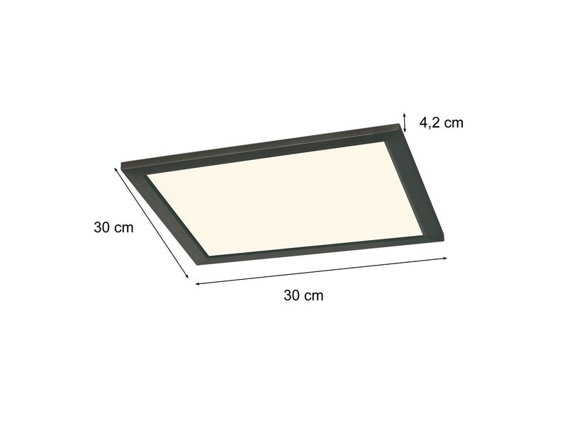 LED Deckenleuchte PHOENIX Schwarz / Weiß dimmbar - extra flach 30 x 30cm