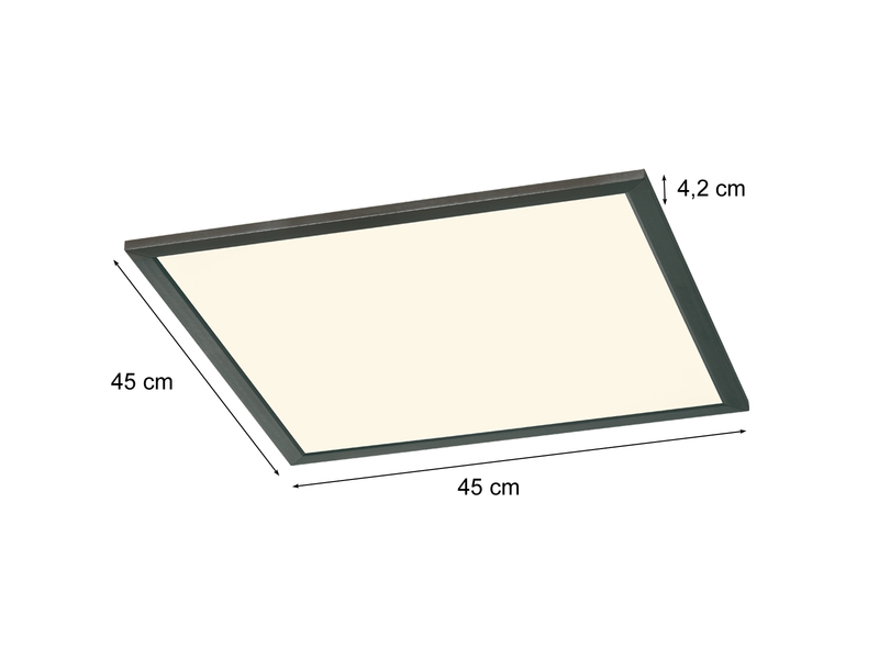 LED Deckenleuchte PHOENIX Schwarz / Weiß dimmbar - extra flach 45 x 45cm