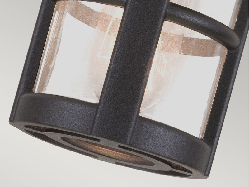 LED Außen Decken Laterne aus Alu im Landhausstil, Schwarz Höhe 23,5cm