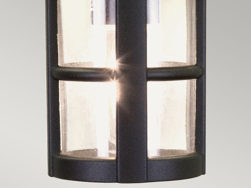 LED Outdoor Pendelleuchte aus Alu im Landhausstil, Schwarz Ø15cm