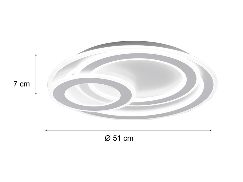 LED Deckenleuchte MITA dimmbar mit Fernbedienung, 9.000 Lumen hell Ø 51cm