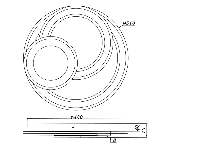 LED Deckenleuchte MITA dimmbar mit Fernbedienung, 9.000 Lumen hell Ø 51cm