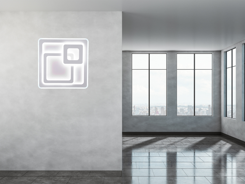 Große Deckenleuchte MITA Weiß mit Fernbedienung & Dimmer, Quadrat 51cm