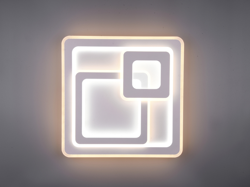 Große Deckenleuchte MITA Weiß mit Fernbedienung & Dimmer, Quadrat 51cm