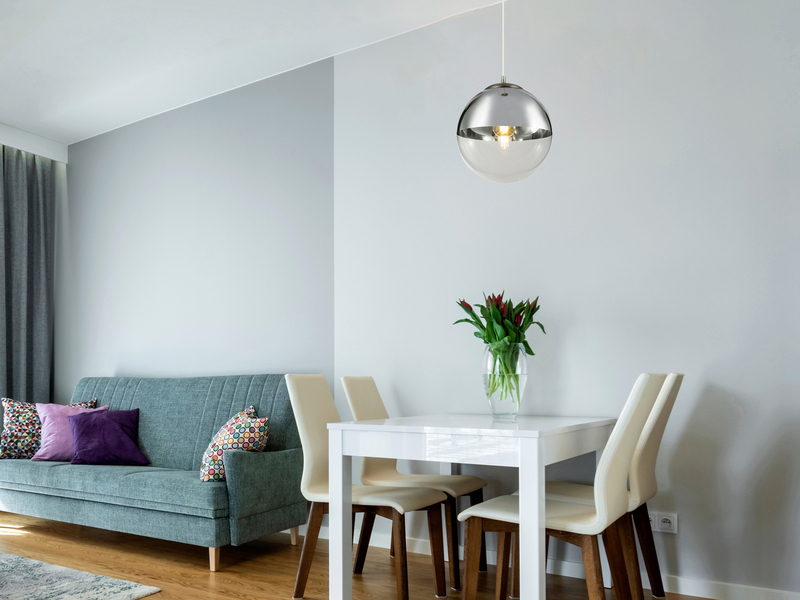 Pendelleuchte VARUS 1-flammig Glaskugel Design in Chrom & Klarglas, Ø 30cm