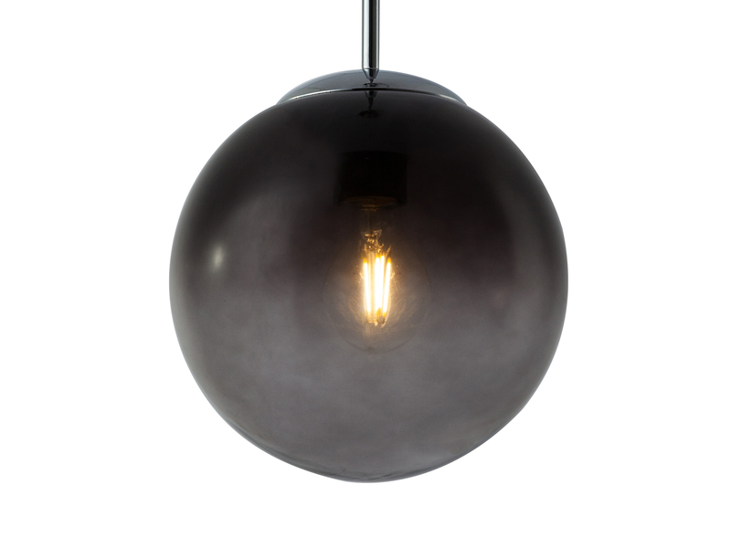 Pendelleuchte VARUS 1-flammig mit Glaskugel aus Rauchglas, Ø 20cm