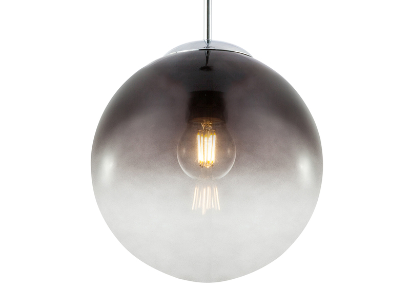 Pendelleuchte VARUS 1-flammig mit Glaskugel aus Rauchglas, Ø 25cm