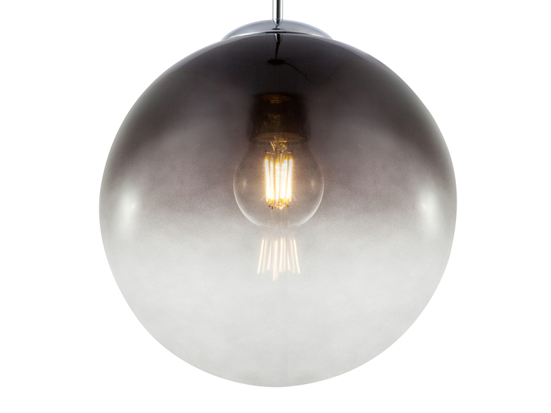 Pendelleuchte VARUS 1-flammig mit Glaskugel aus Rauchglas, Ø 30cm