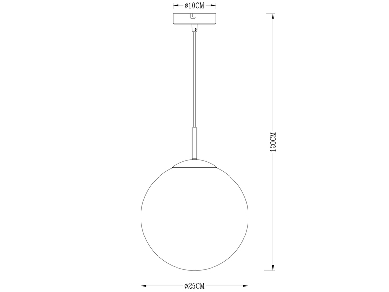LED Hängelampe mit Glaskugel, Design in Chrom & Klarglas, Ø 25cm