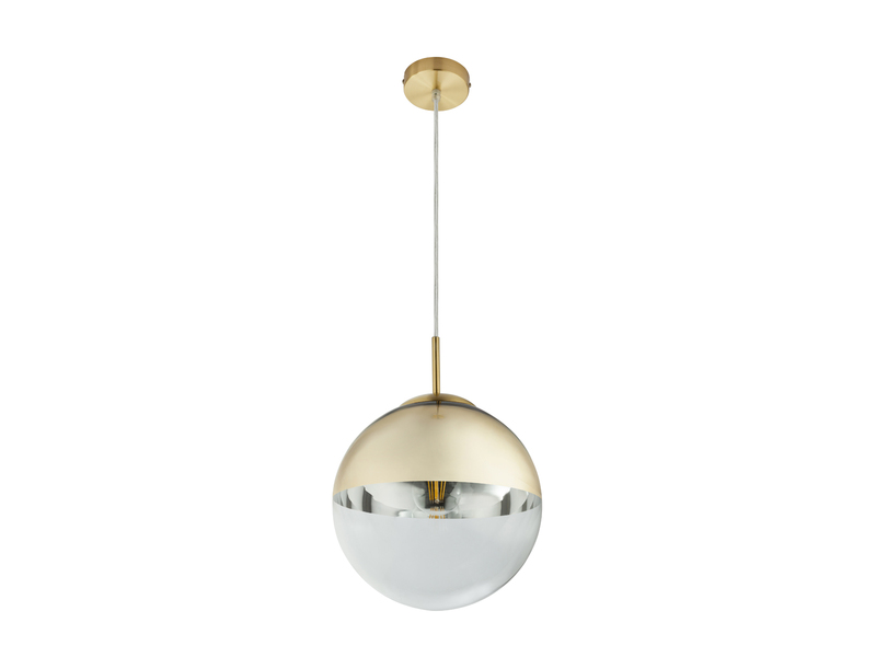 LED Hängelampe mit Glaskugel Design in Gold & Klarglas, Ø 25cm