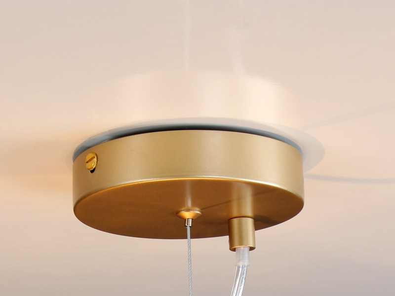 Pendelleuchte NEPTUN 5-flammig in Messing mit Amber Glaskugeln lang, Höhe 183cm