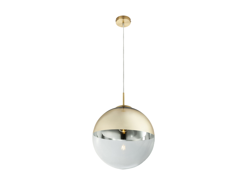 LED Hängelampe mit Glaskugel Design in Gold & Klarglas, Ø 33cm