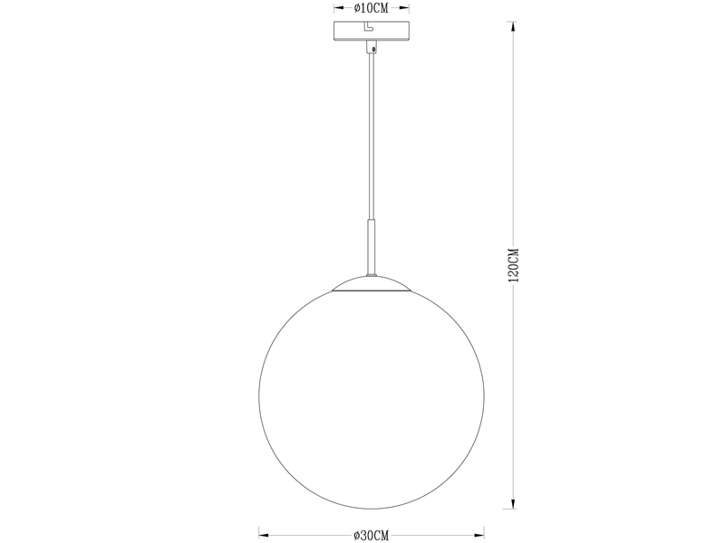 LED Hängelampe mit Glaskugel Design aus Rauchglas, Ø 30cm