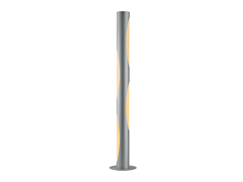 Große schmale LED Stehlampe VIKTOR dimmbar in Silber, Höhe 181cm