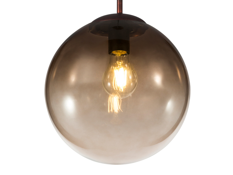 LED Hängelampe mit Glaskugel Design aus Amberglas, Ø 25cm