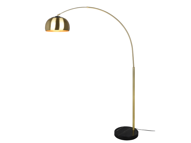 Bogenlampe ARGENTINA Schirm Messing Gold, große Ausladung, Höhe 200cm