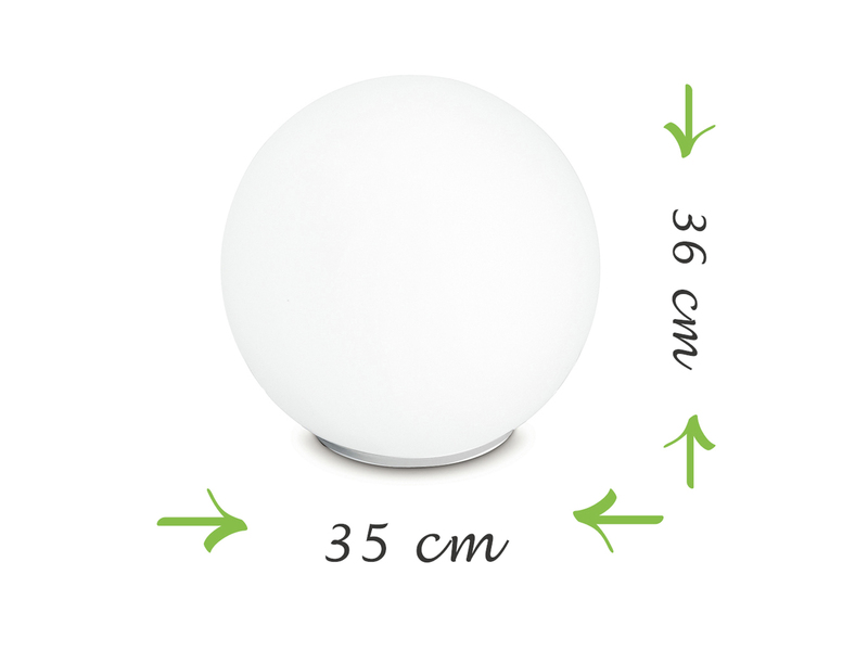 Kugel Tischleuchte CITY Glaskugel Lampenschirm in Opalweiß, Ø 35cm