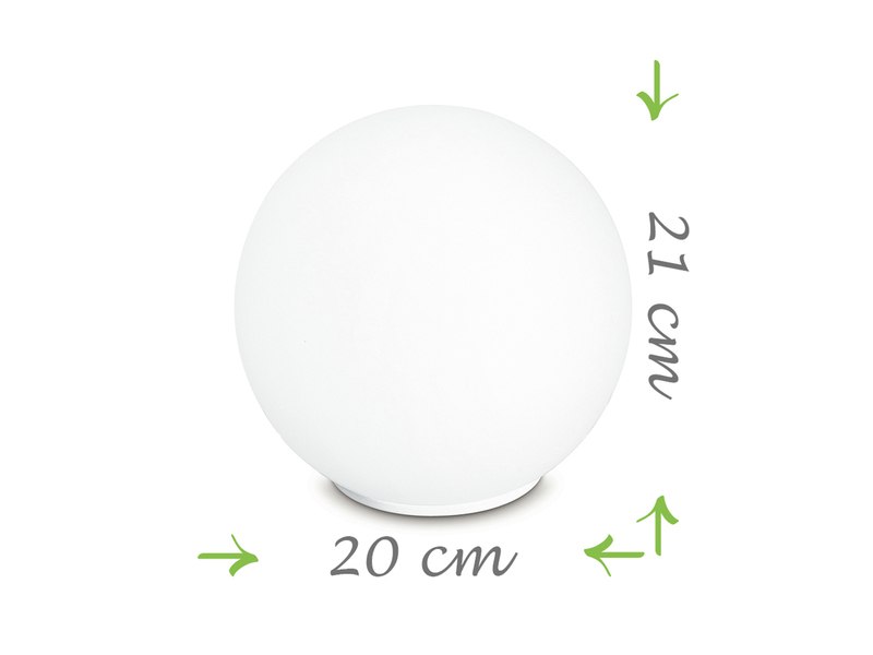 Kleine Tischleuchte Kugel CITY - Glaskugel Weiß satiniert Ø 20cm