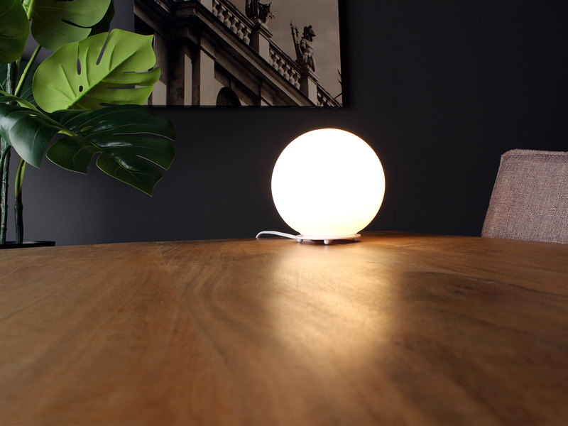 Kleine Tischleuchte Kugel CITY - Glaskugel Opal Weiß Ø 20cm
