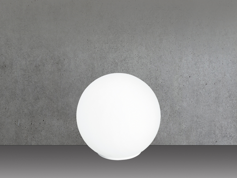 Kleine Tischleuchte Kugel CITY - Glaskugel Opal Weiß Ø 20cm