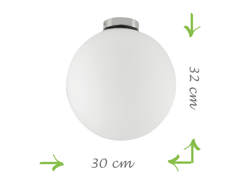 Deckenleuchte CITY 1 flammig Glaskugel Opal Weiß, Ø 30cm