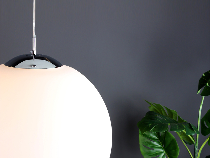 Pendelleuchte CITY 1 flammig Glaskugel Opal Weiß, Ø 35cm