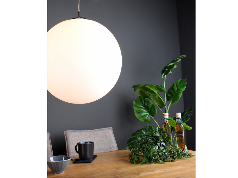 Pendelleuchte CITY 1 flammig Glaskugel Opal Weiß, Ø 35cm