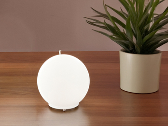 Kleine LED Tischleuchte Glaskugel Lampenschirm Opalweiß, Ø 15cm