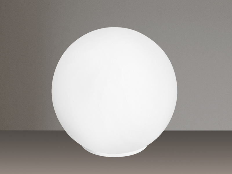Kleine LED Tischleuchte Glaskugel Lampenschirm Opalweiß, Ø 20cm