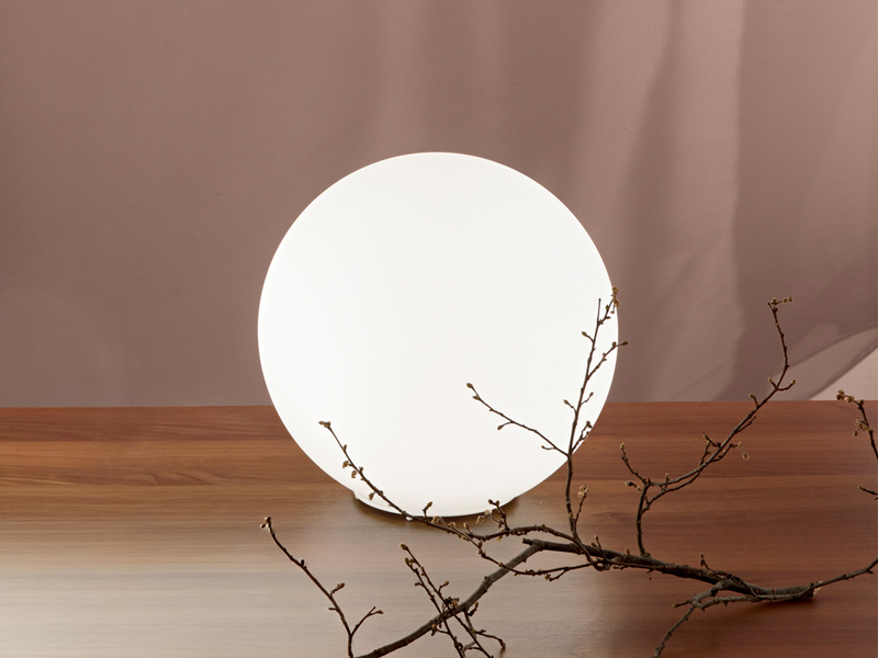 LED Kugel Tischleuchte Glaskugel Lampenschirm in Opalweiß, Ø 35cm