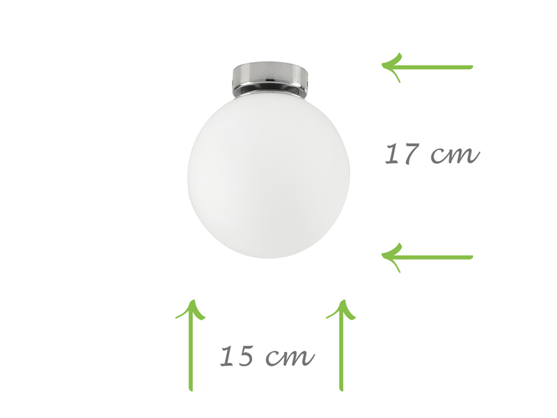 Kleine LED Deckenleuchte 1 flammig Glaskugel Opal Weiß, Ø 15cm