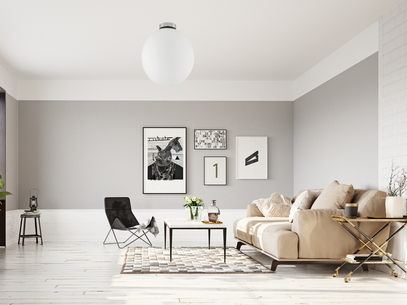 Kleine LED Deckenleuchte 1 flammig Glaskugel Opal Weiß, Ø 15cm