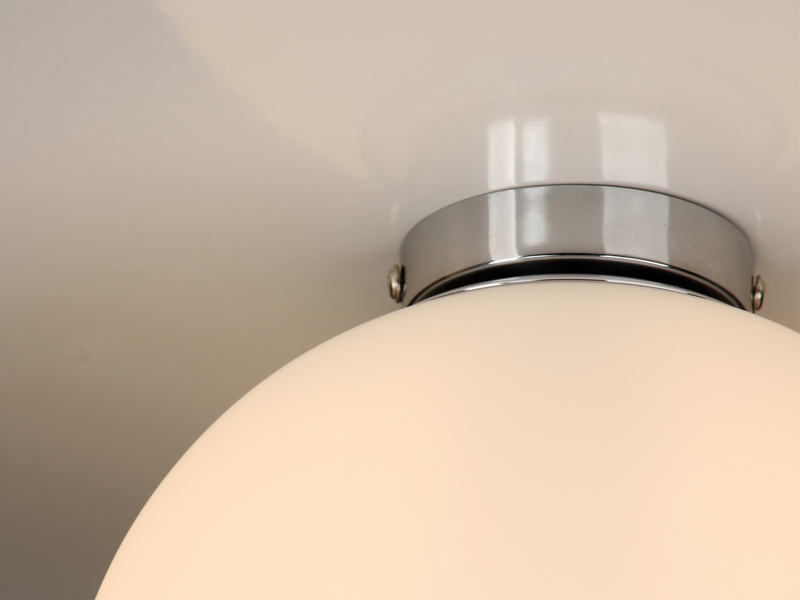 Kleine LED Deckenleuchte 1 flammig Glaskugel Opal Weiß, Ø 20cm