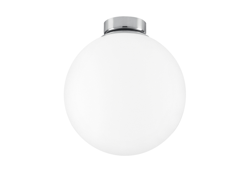 Kleine LED Deckenleuchte 1 flammig Glaskugel Opal Weiß, Ø 20cm