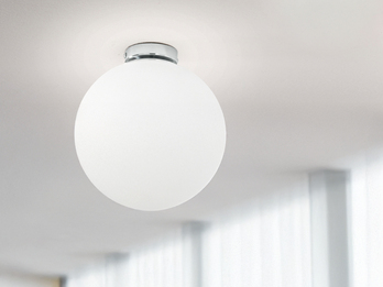 Kleine LED Deckenleuchte 1 flammig Glaskugel Opal Weiß, Ø 20cm