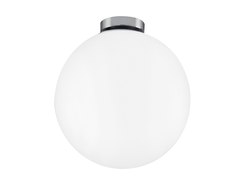 Kleine LED Deckenleuchte 1 flammig Glaskugel Opal Weiß, Ø 30cm