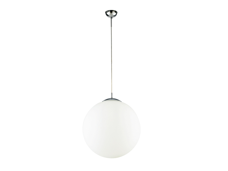 LED Pendelleuchte einflammig Glaskugel Opalweiß, Ø 35cm