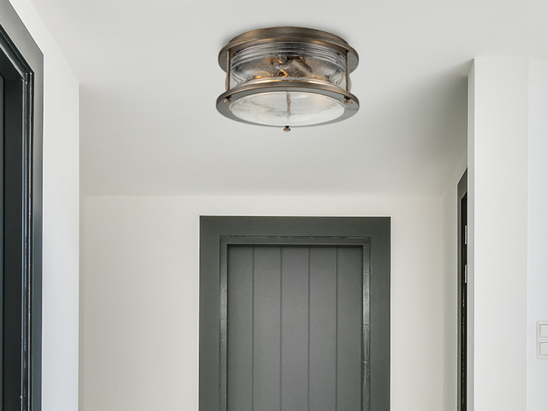 LED Industrial Deckenleuchte für Innen & Außen, Bronze Ø30,5cm