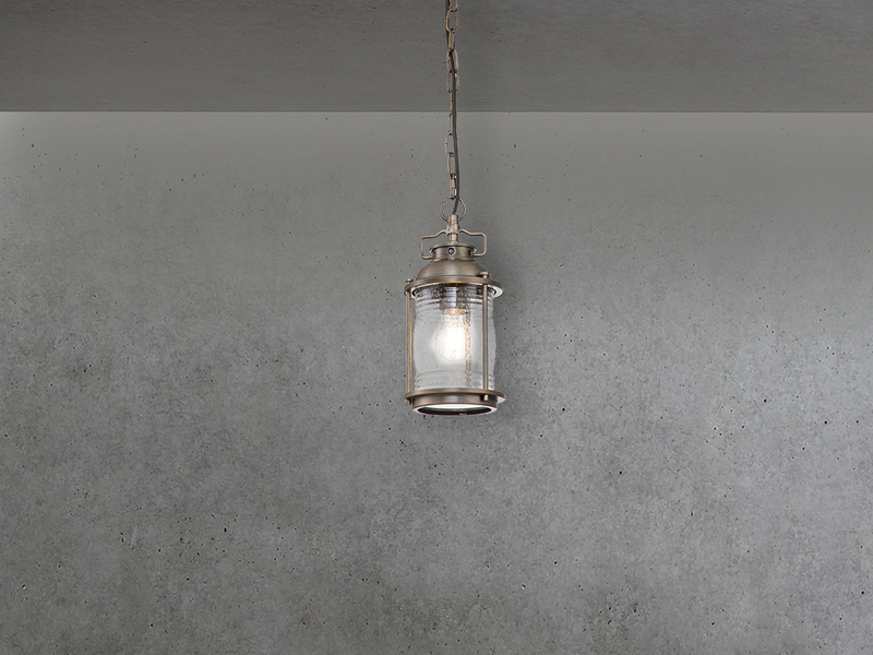 LED Kleine Industrial Pendelleuchte für Innen & Außen, Bronze Ø15cm