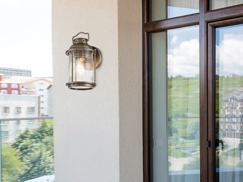 LED Industrial Wandlaterne für Innen & Außen, Bronze Höhe 28cm