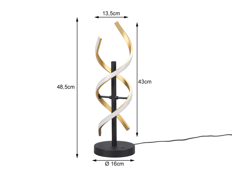 LED Tischleuchte SEQUENCE dimmbar Messing, Höhe 48cm