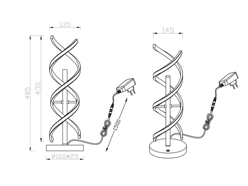 LED Tischleuchte SEQUENCE dimmbar Messing, Höhe 48cm