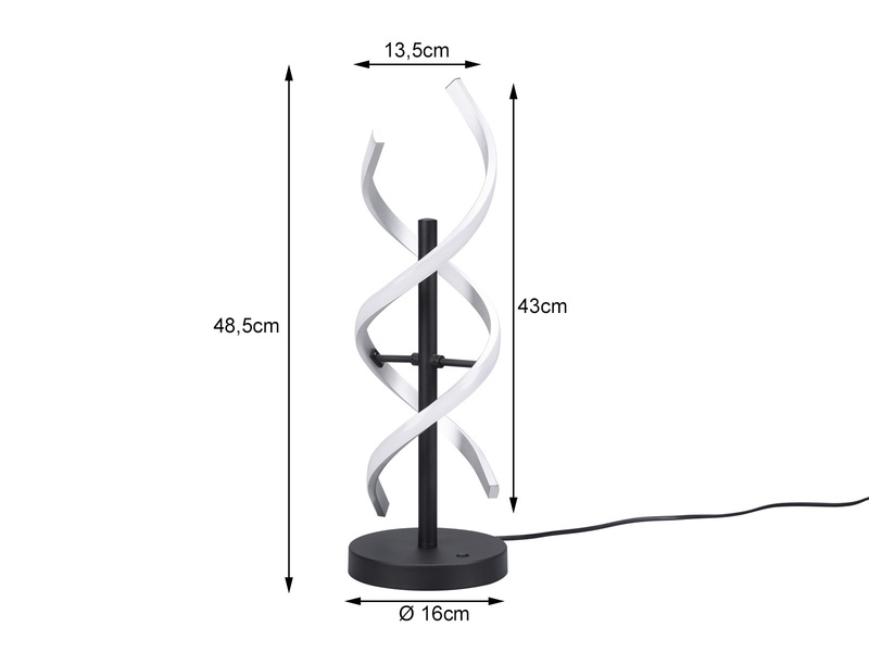 LED Tischleuchte SEQUENCE dimmbar Silber, Höhe 48cm
