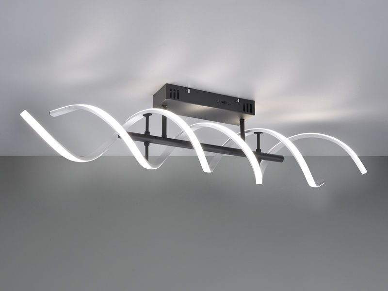 LED Deckenleuchte SEQUENCE hell & dimmbar über Schalter, Silber Breite 90cm