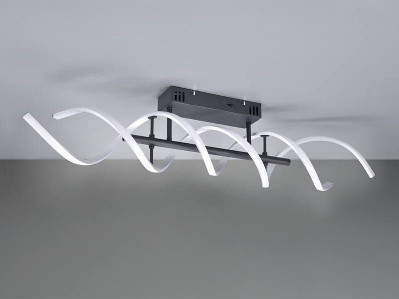 LED Deckenleuchte SEQUENCE hell & dimmbar über Schalter, Silber Breite 90cm