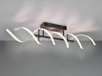 LED Deckenleuchte SEQUENCE hell & dimmbar über Schalter, Silber Breite 90cm