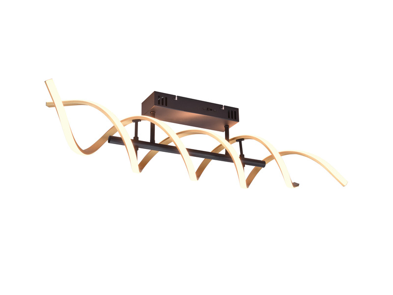 LED Deckenleuchte SEQUENCE hell & dimmbar über Schalter, Schwarz Gold, B: 90cm