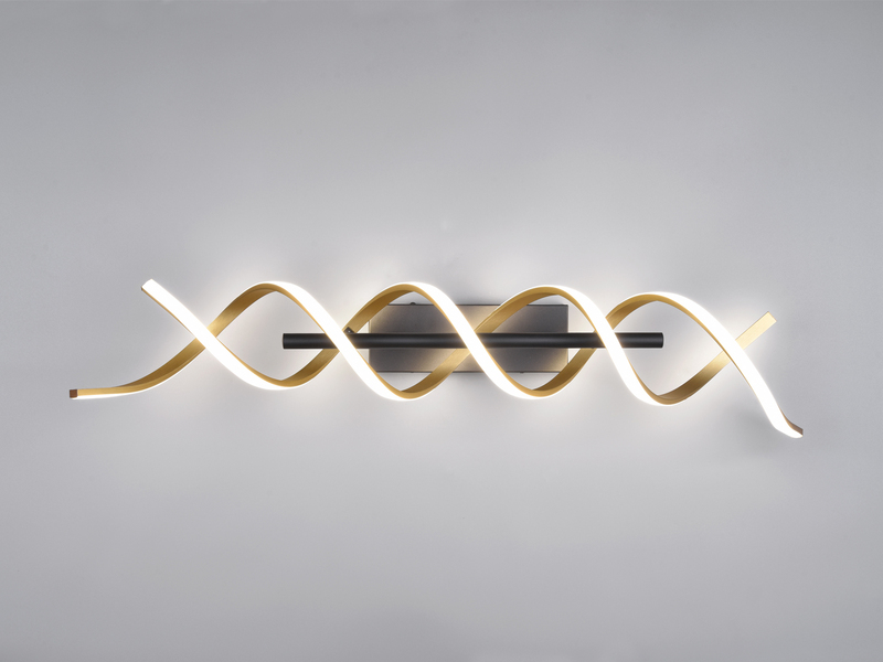 LED Deckenleuchte SEQUENCE hell & dimmbar über Schalter, Schwarz Gold, B: 90cm