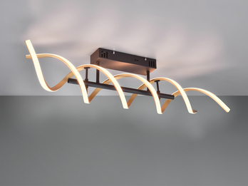 LED Deckenleuchte SEQUENCE hell & dimmbar über Schalter, Schwarz Gold, B: 90cm